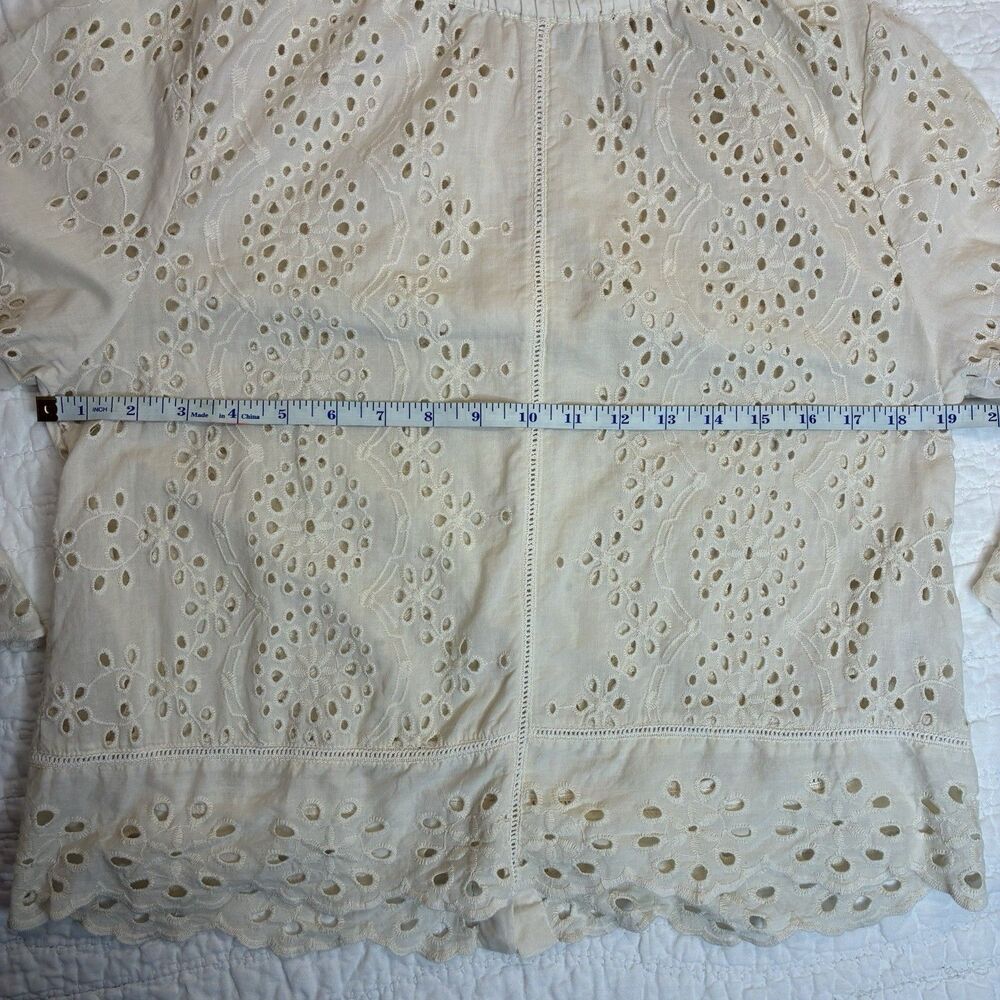 White Eyelet Lace Blouse - Women Tops - Picture 4 of 11